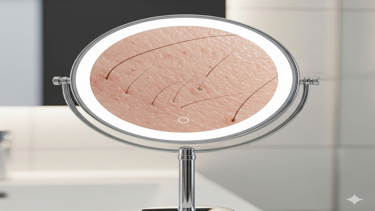 20x magnifying mirror with light